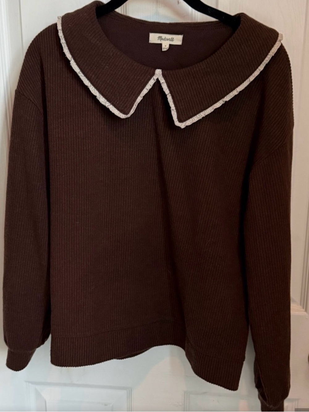 Madewell Brown Sailor Collar Sweater Size Medium